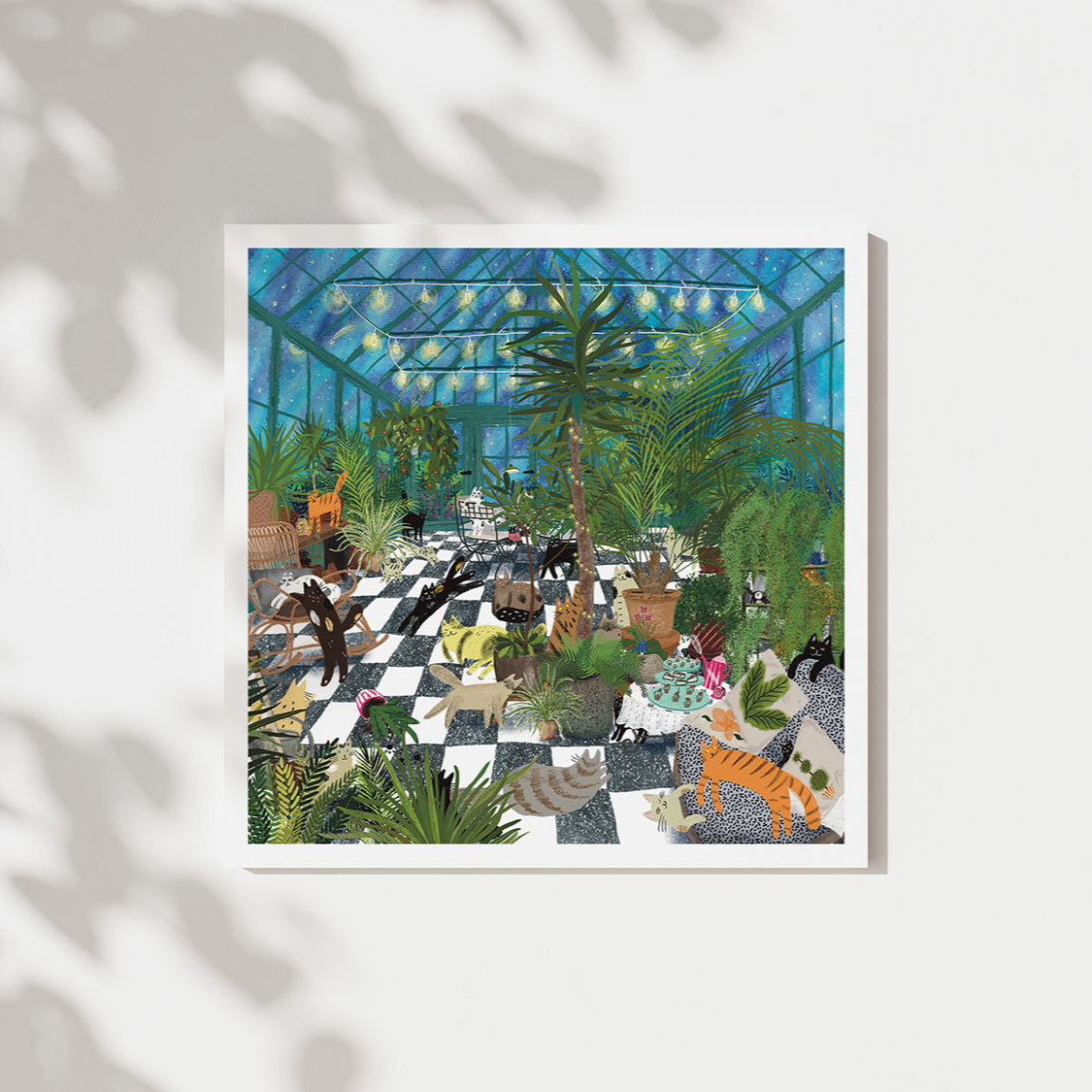 Cats In the Greenhouse Unframed Art Print