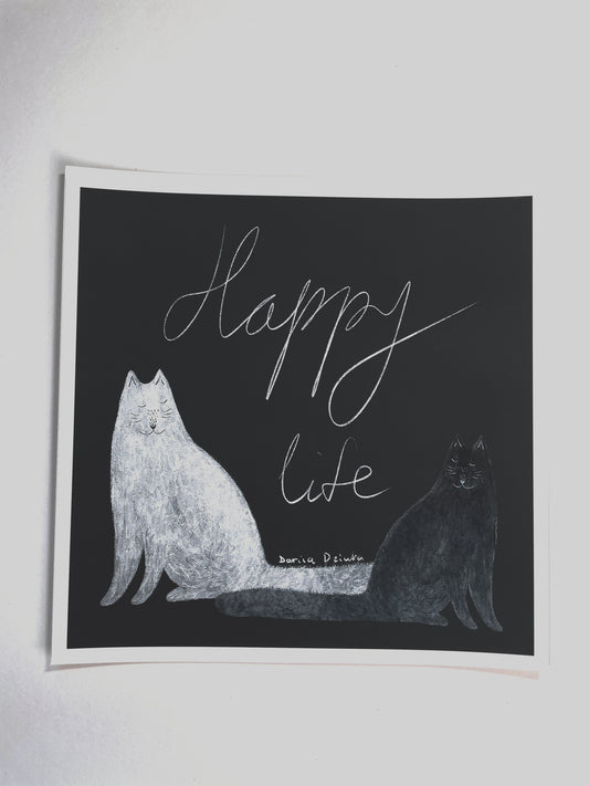 Print: Happy Life - Wall Art, Wall Hangings