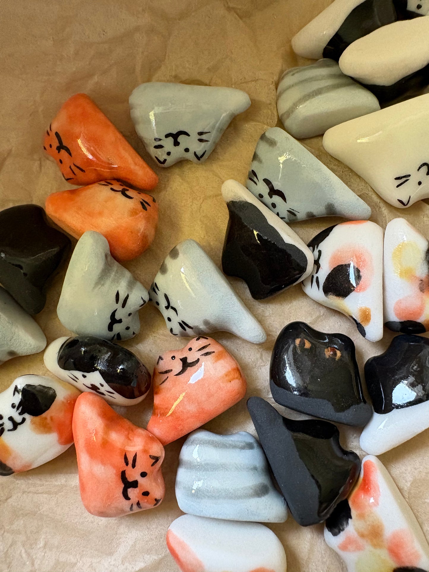 Tiny Porcelain Cat – Hand-Sculpted Mini Kitty Figurine (Selected at Random)