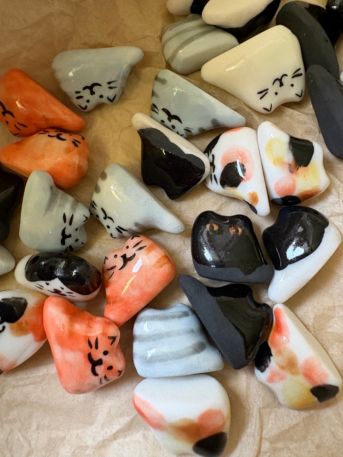 Tiny Porcelain Cat – Hand-Sculpted Mini Kitty Figurine (Selected at Random)