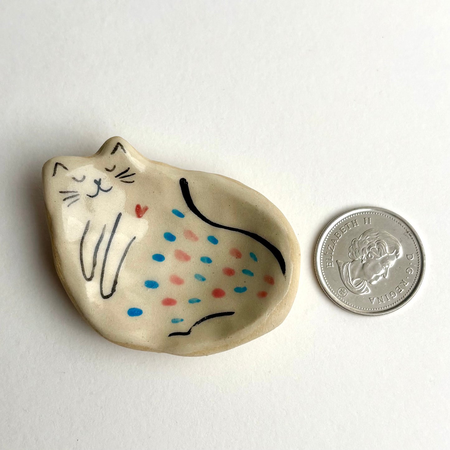 Tiny Handcrafted Ceramic Dish – Creamy Glazed Mini Catchall (2” x 1.25”)