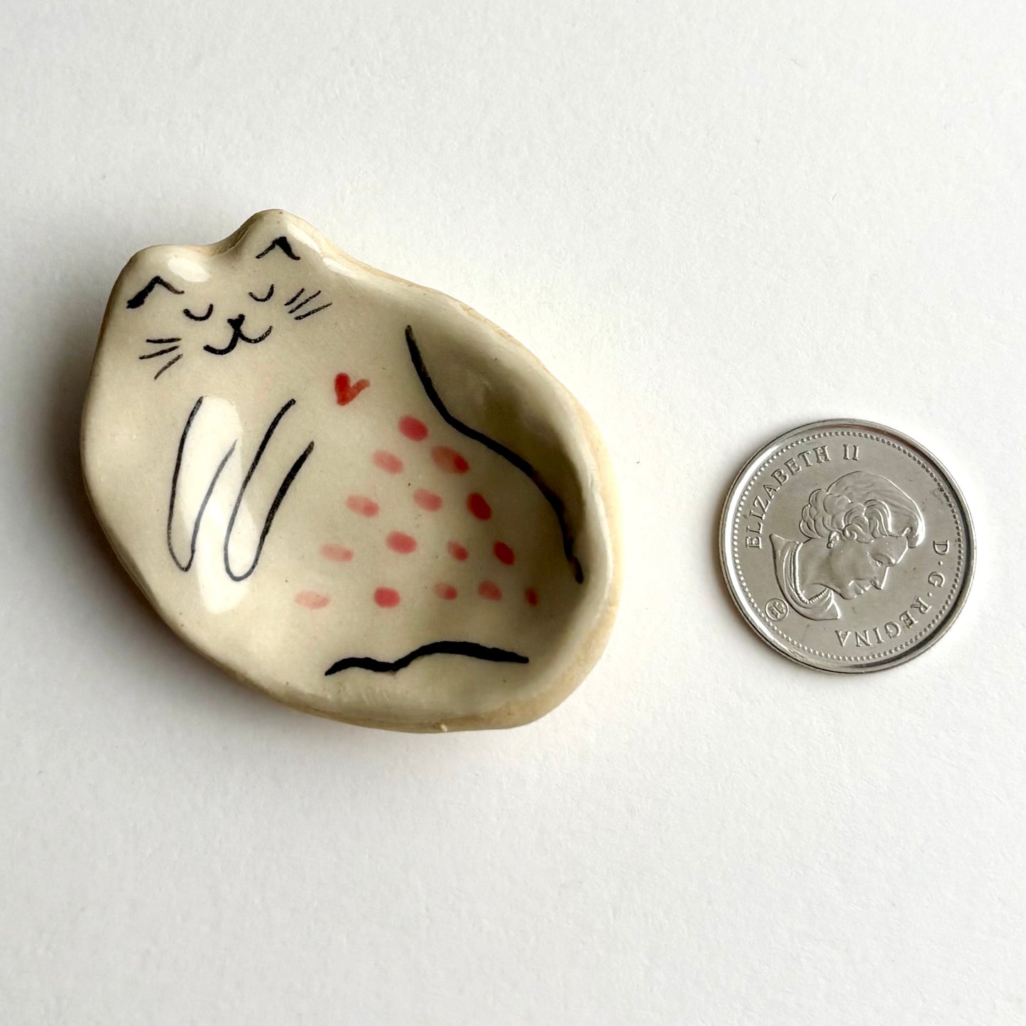 Tiny Handcrafted Ceramic Dish – Creamy Glazed Mini Catchall (2” x 1.25”)