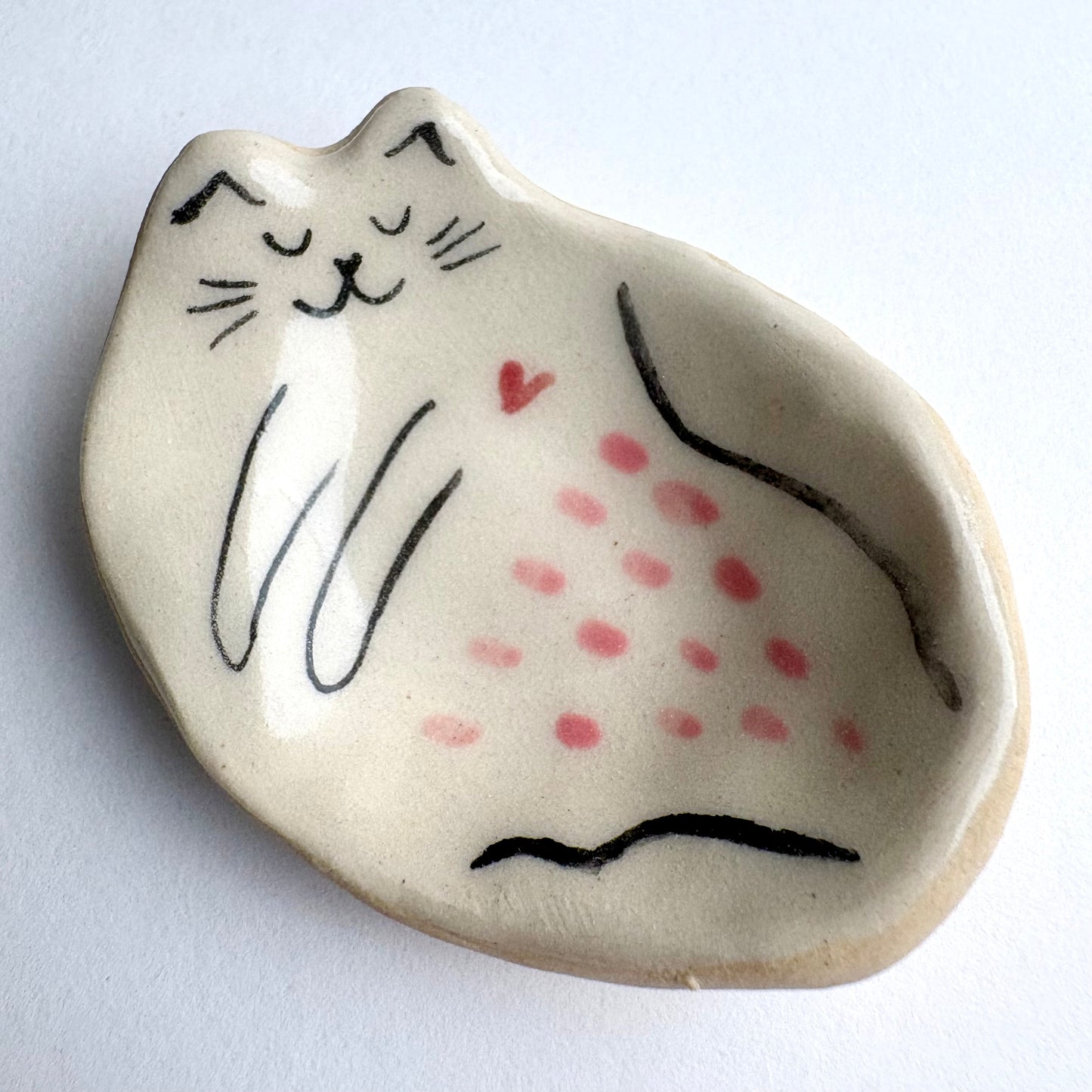 Tiny Handcrafted Ceramic Dish – Creamy Glazed Mini Catchall (2” x 1.25”)