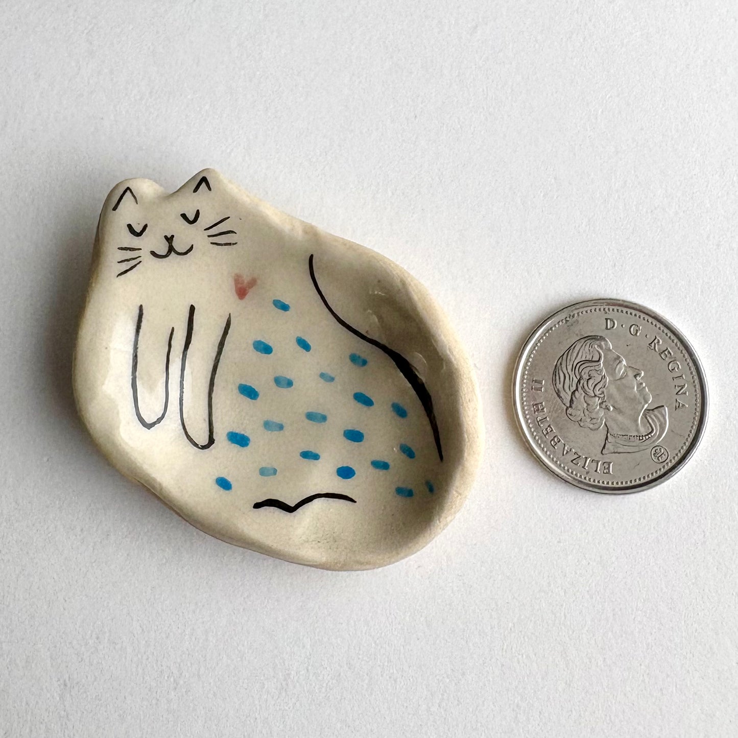 Tiny Handcrafted Ceramic Dish – Creamy Glazed Mini Catchall (2” x 1.25”)