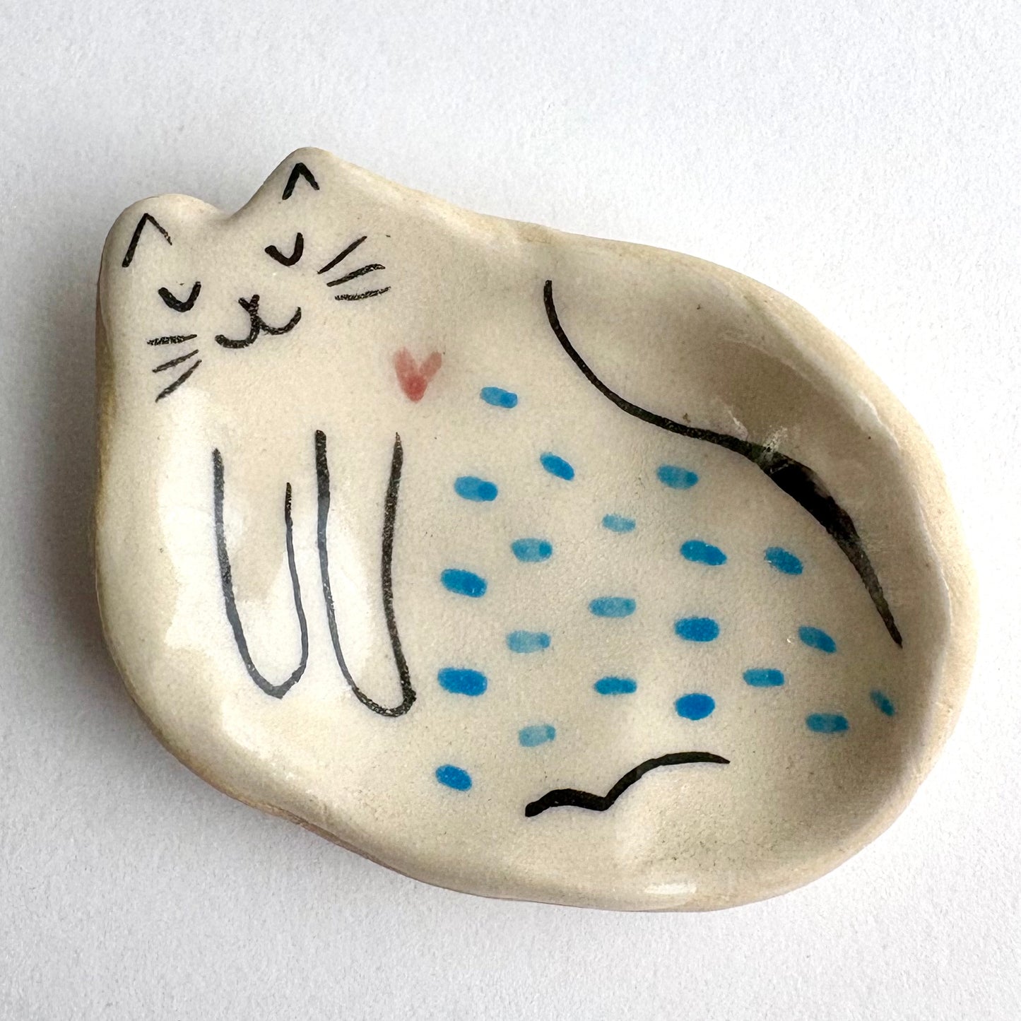 Tiny Handcrafted Ceramic Dish – Creamy Glazed Mini Catchall (2” x 1.25”)