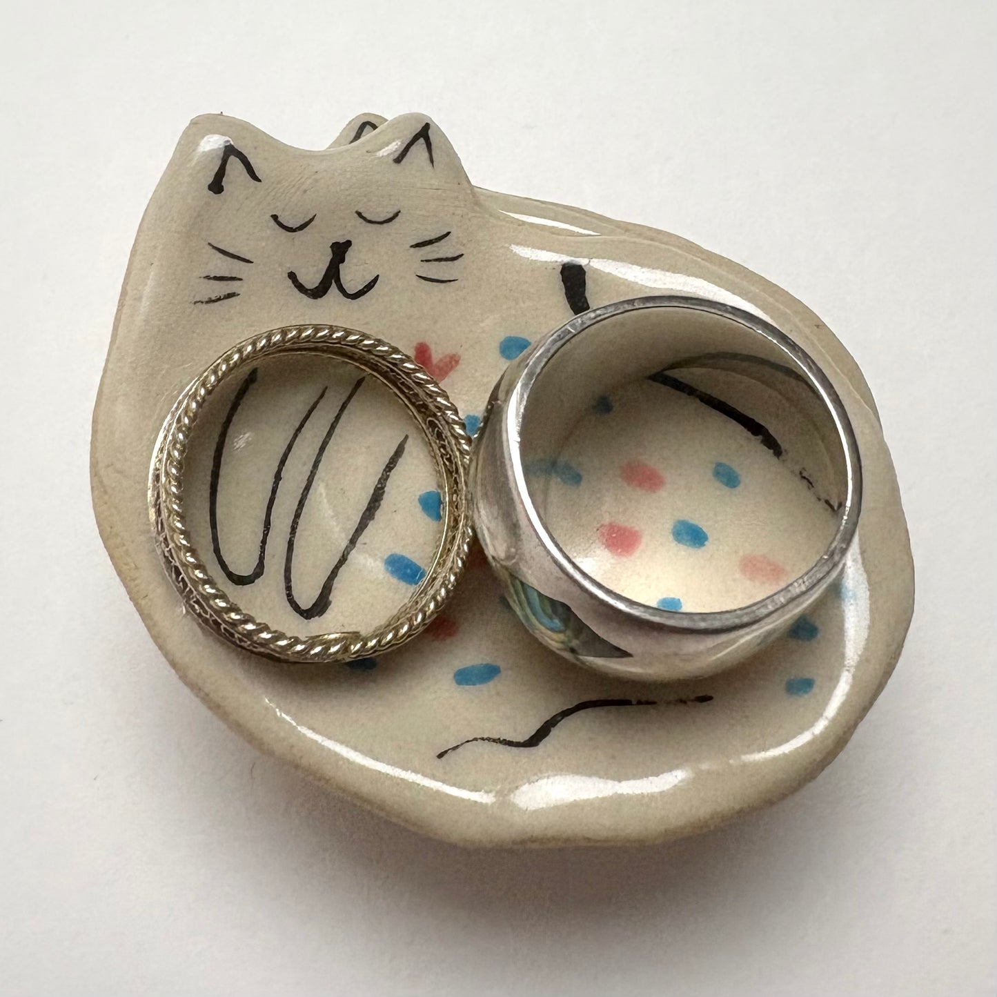 Tiny Handcrafted Ceramic Dish – Creamy Glazed Mini Catchall (2” x 1.25”)