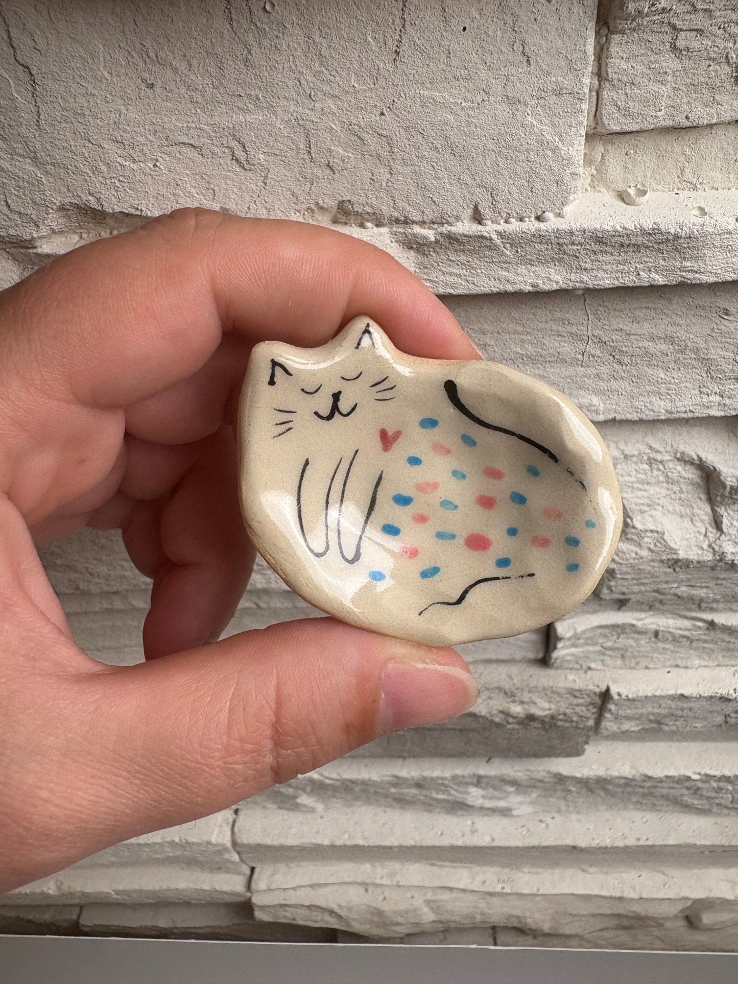 Tiny Handcrafted Ceramic Dish – Creamy Glazed Mini Catchall (2” x 1.25”)