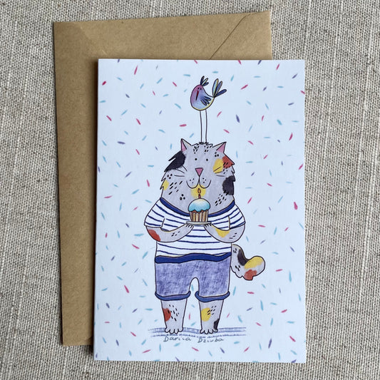 Mini card: Cat and Cupcake