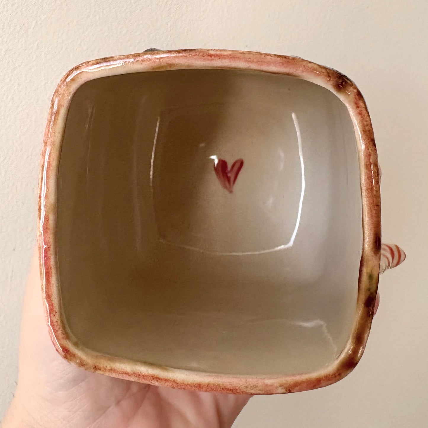 Medium Ceramic House-Shaped Vase with Cat