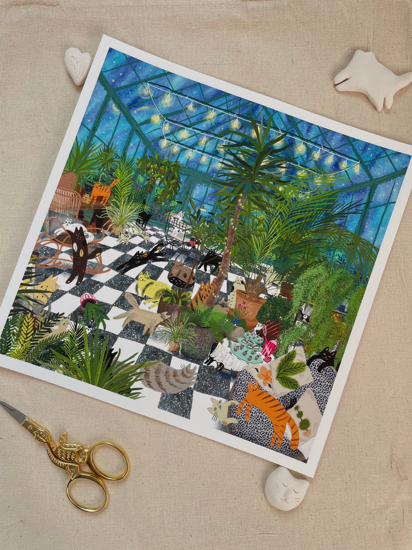 Print: In the Greenhouse- Wall Art, Wall Hangings