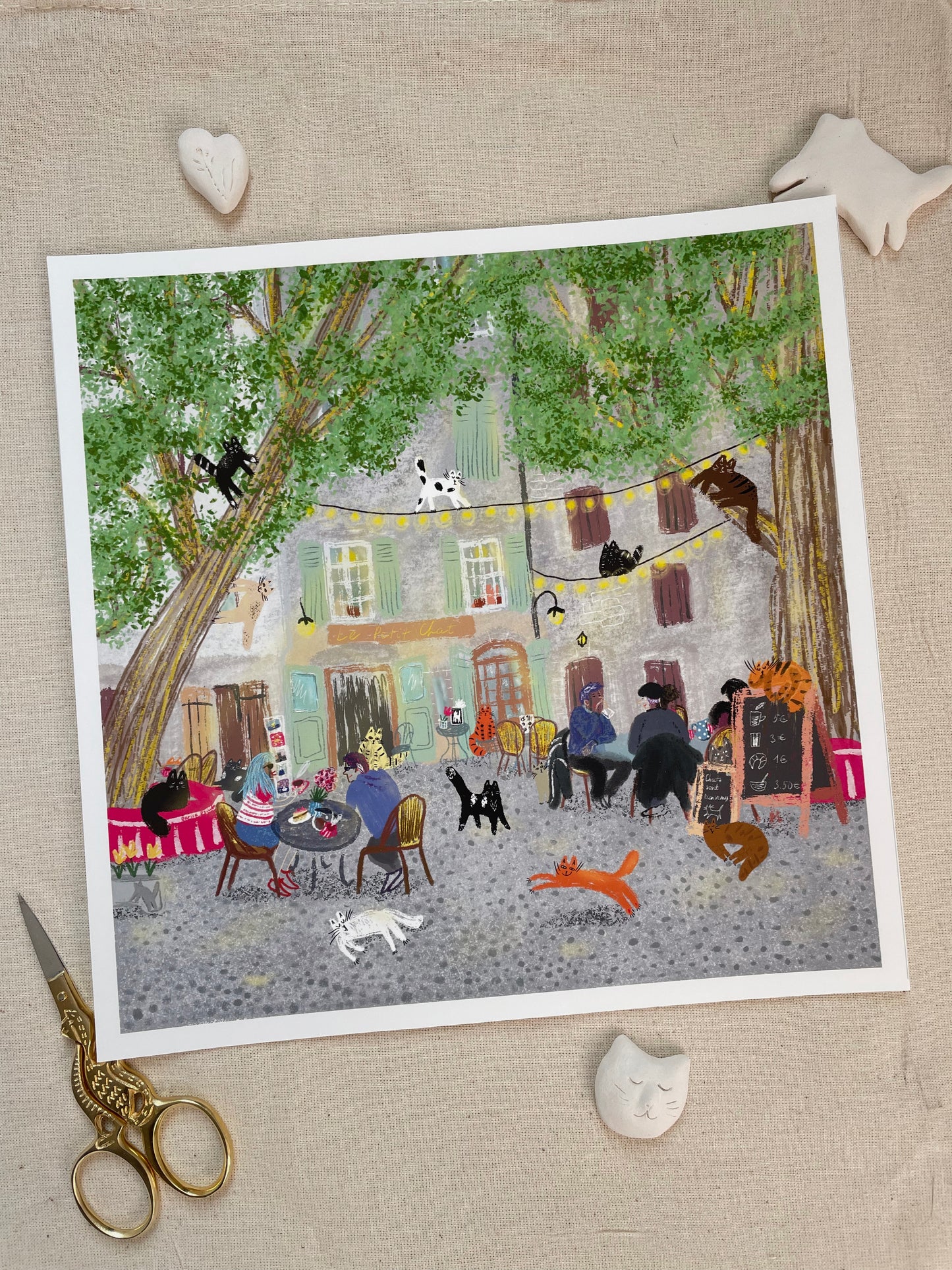 Print: Le Petit Chat Restaurant (France) - Wall Art, Wall Hangings