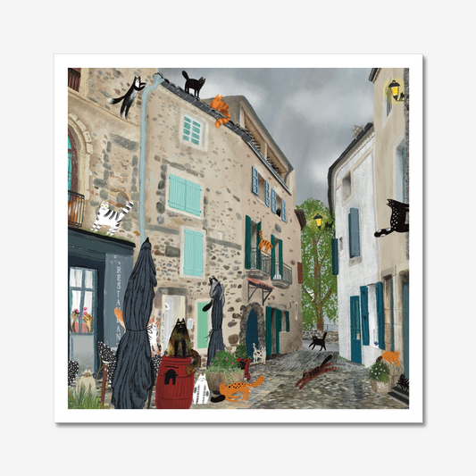 Cats after the Rain (Bize-Minervois) Unframed Art Print