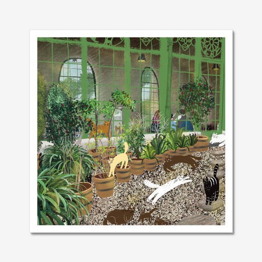 Cat art print: At castle garden