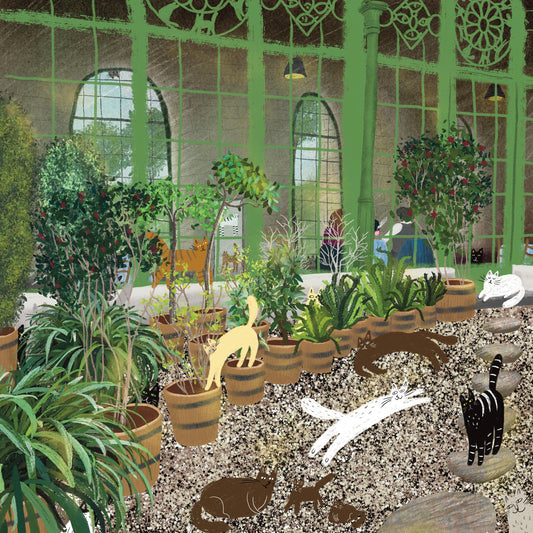 Cat art print: At castle garden