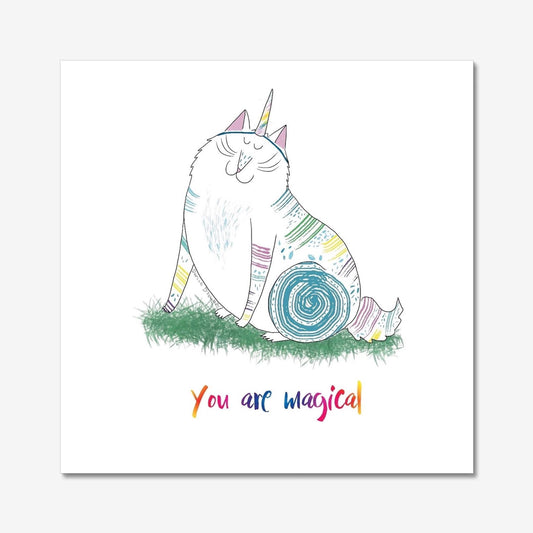 You are Magical Unframed Inspirational Cat Art Print