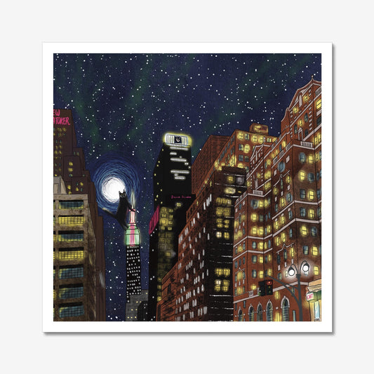 Cat art print: Cat Kong - Cat on Empire State Building NY