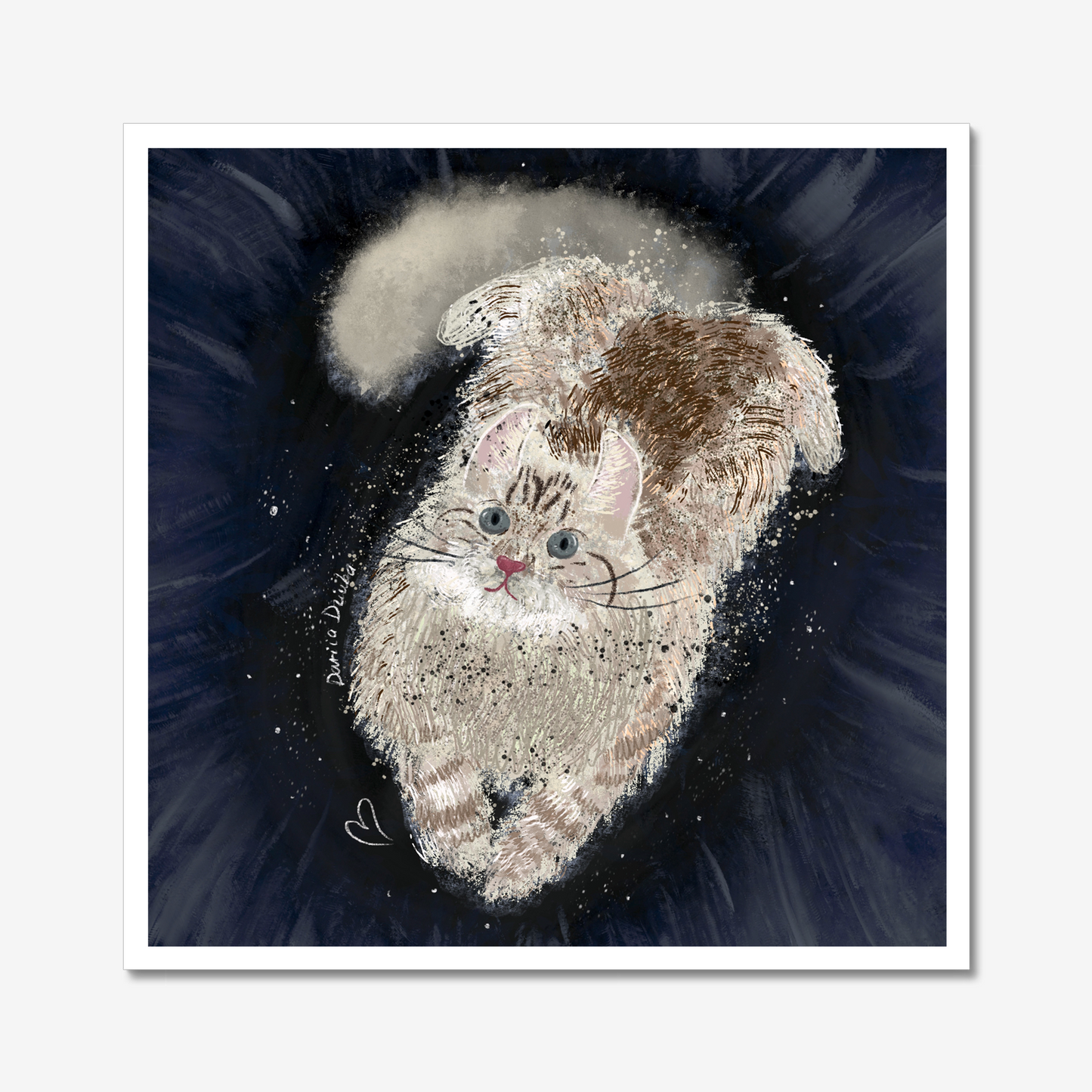 Beige Kitty Portrait Unframed Art Print