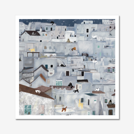 Cat art print: Pueblos Blancos