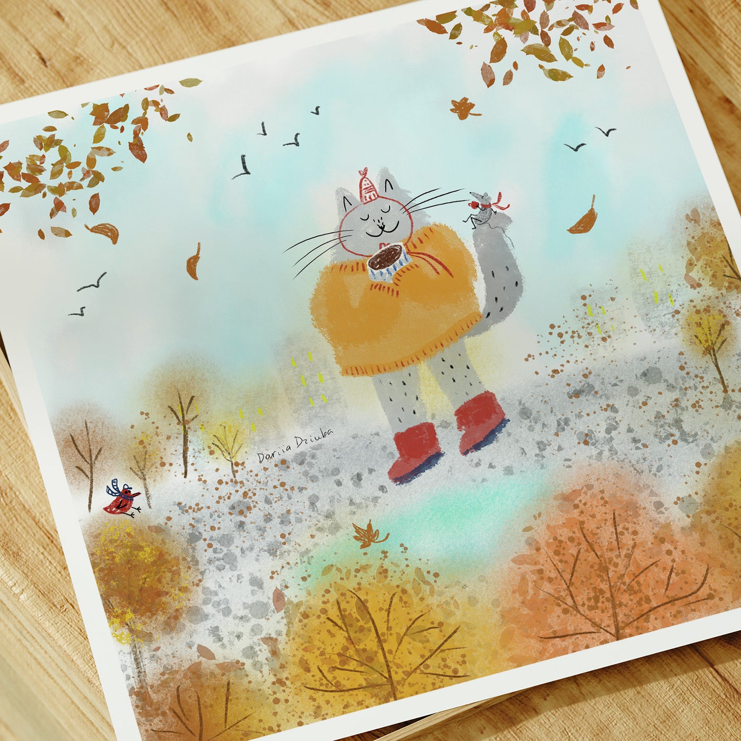 Unframed Art Print: Enjoying the Fall