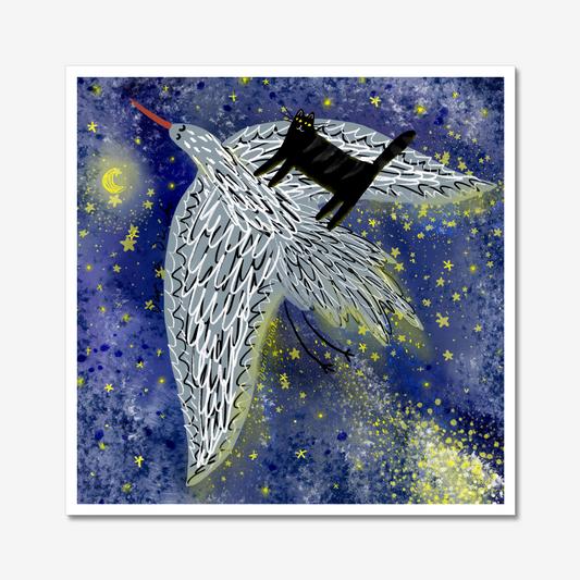 Unframed Art Print: Flying a Bird