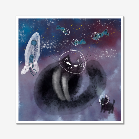 Unframed Art Print: Cats underwater