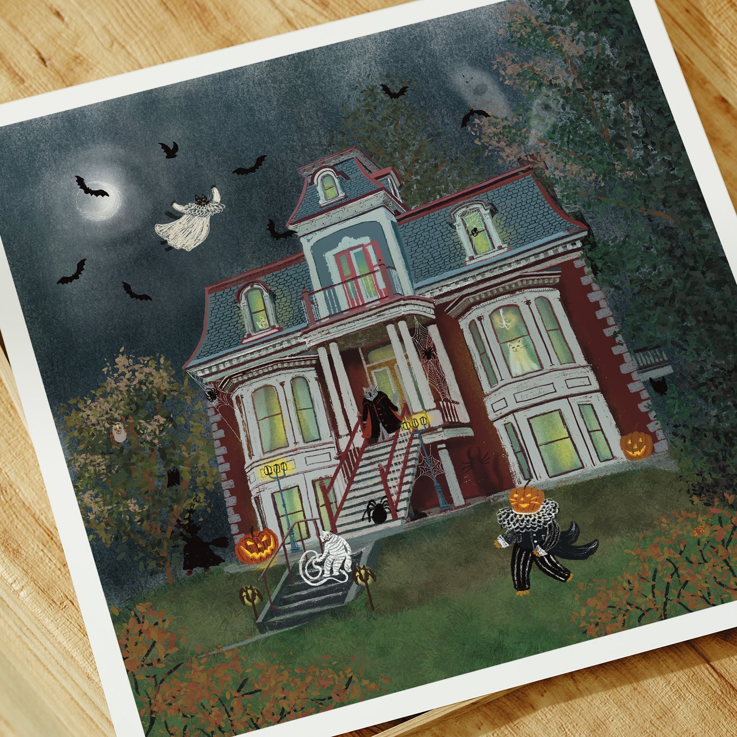 Unframed Art Print: Halloween At Mansion