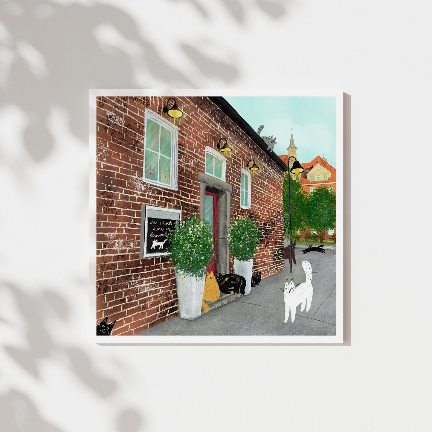 Unframed Art Print: Cats In Restaurant In Germany