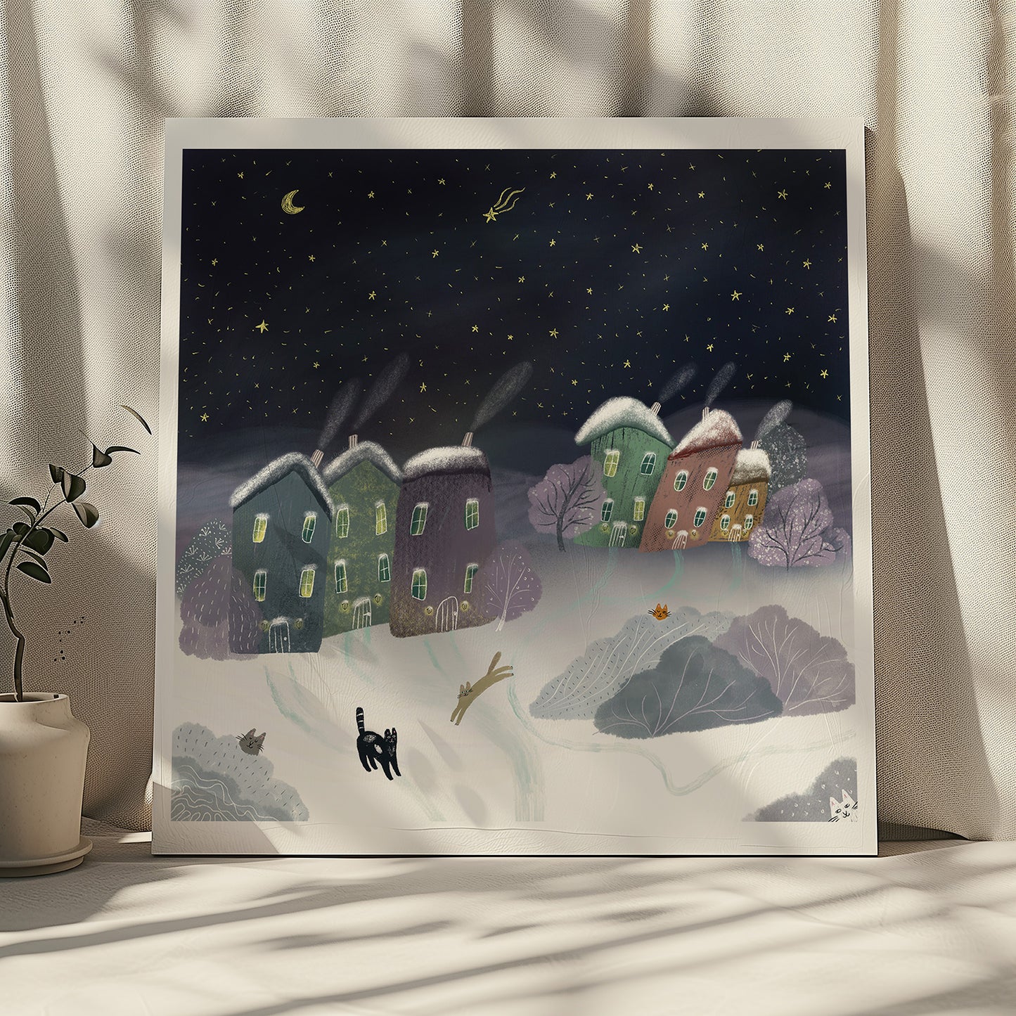 Unframed Art Print: Starry Winter Night