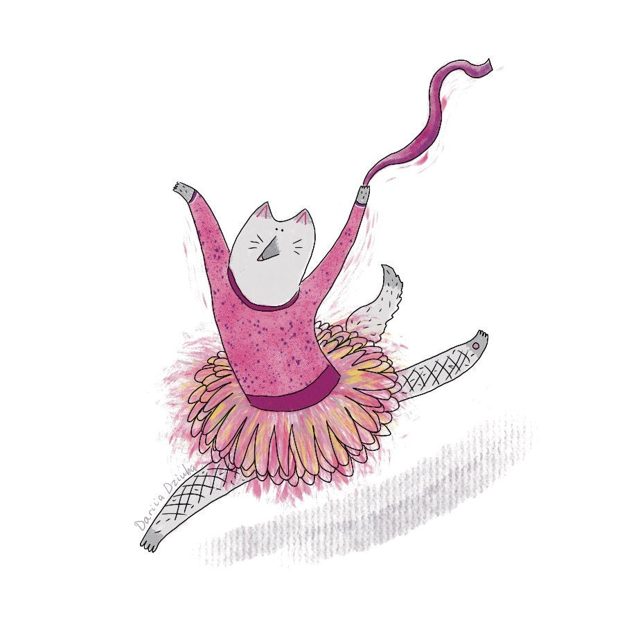 Sticker: Ballerina cat sticker