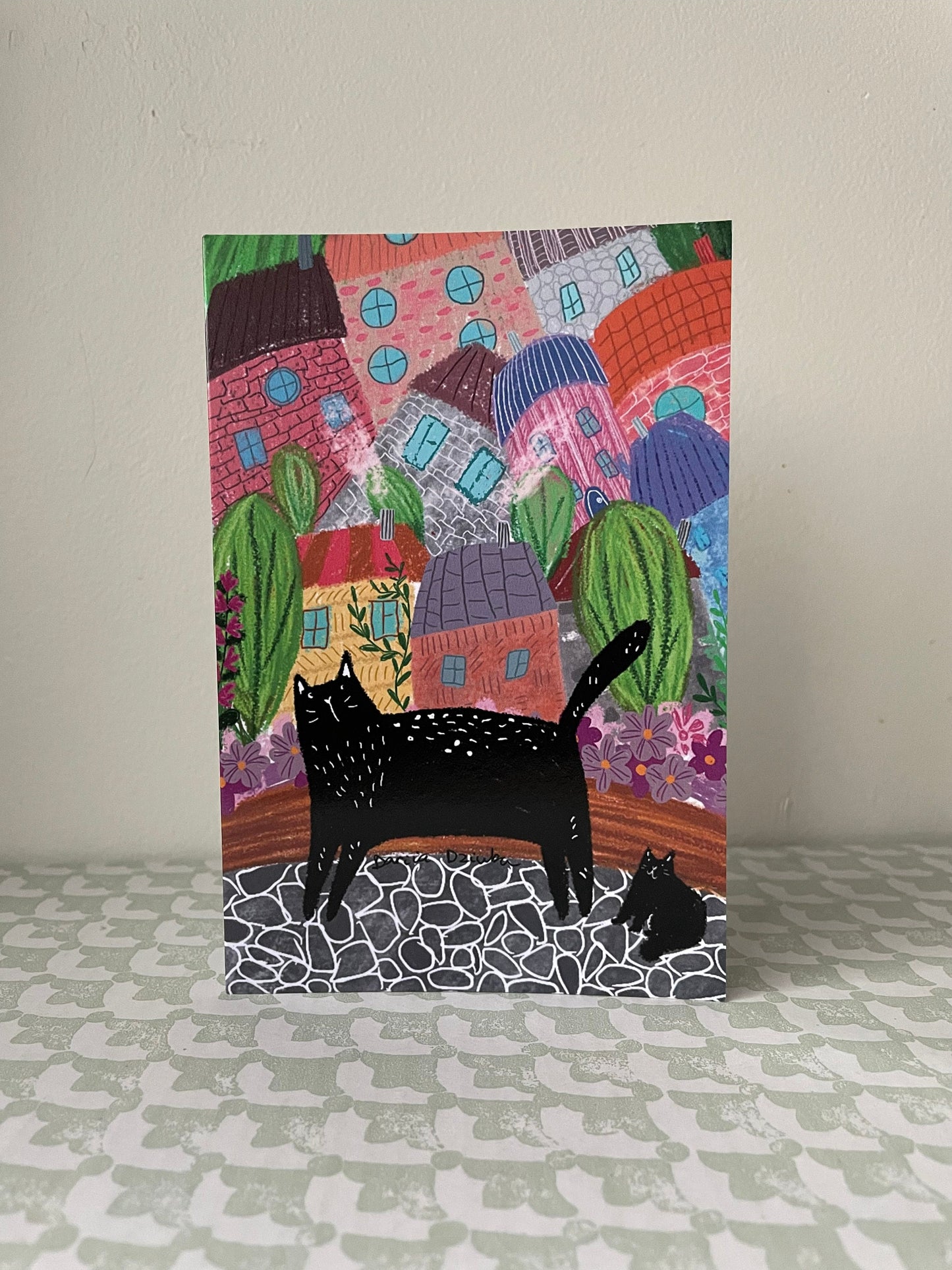 Crazy cat town: Greeting card