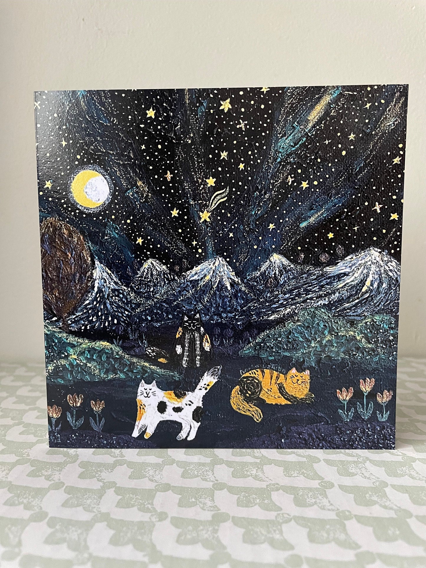 Cats in the mountains: Greeting card