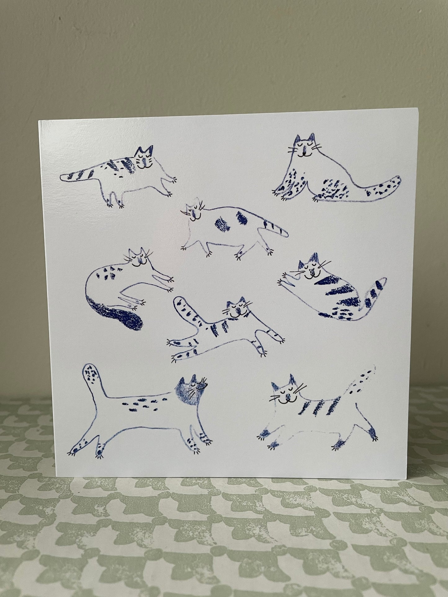 Blue cats: Greeting card