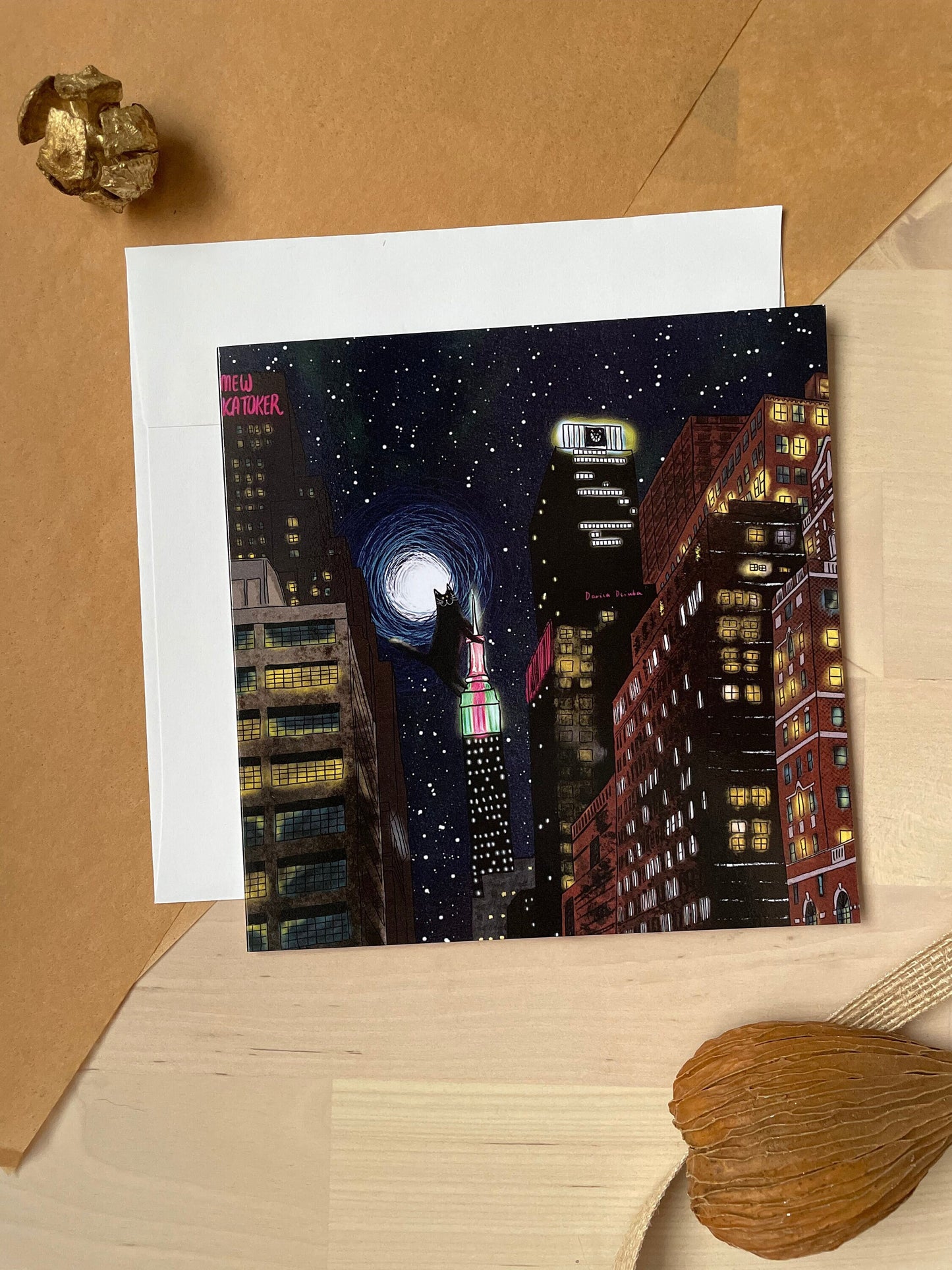 Cat Kong in New York: Greeting card