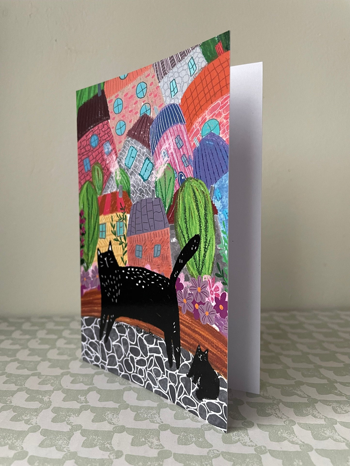 Crazy cat town: Greeting card