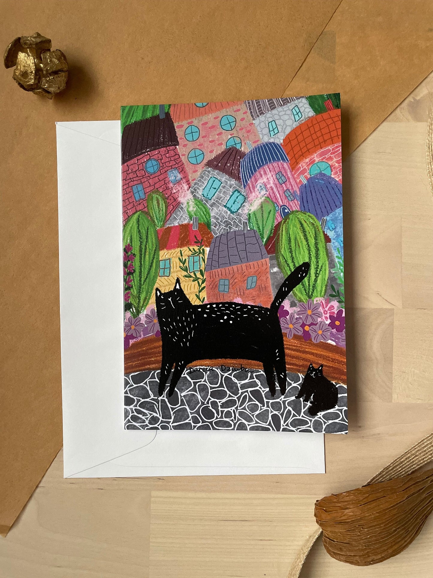 Crazy cat town: Greeting card