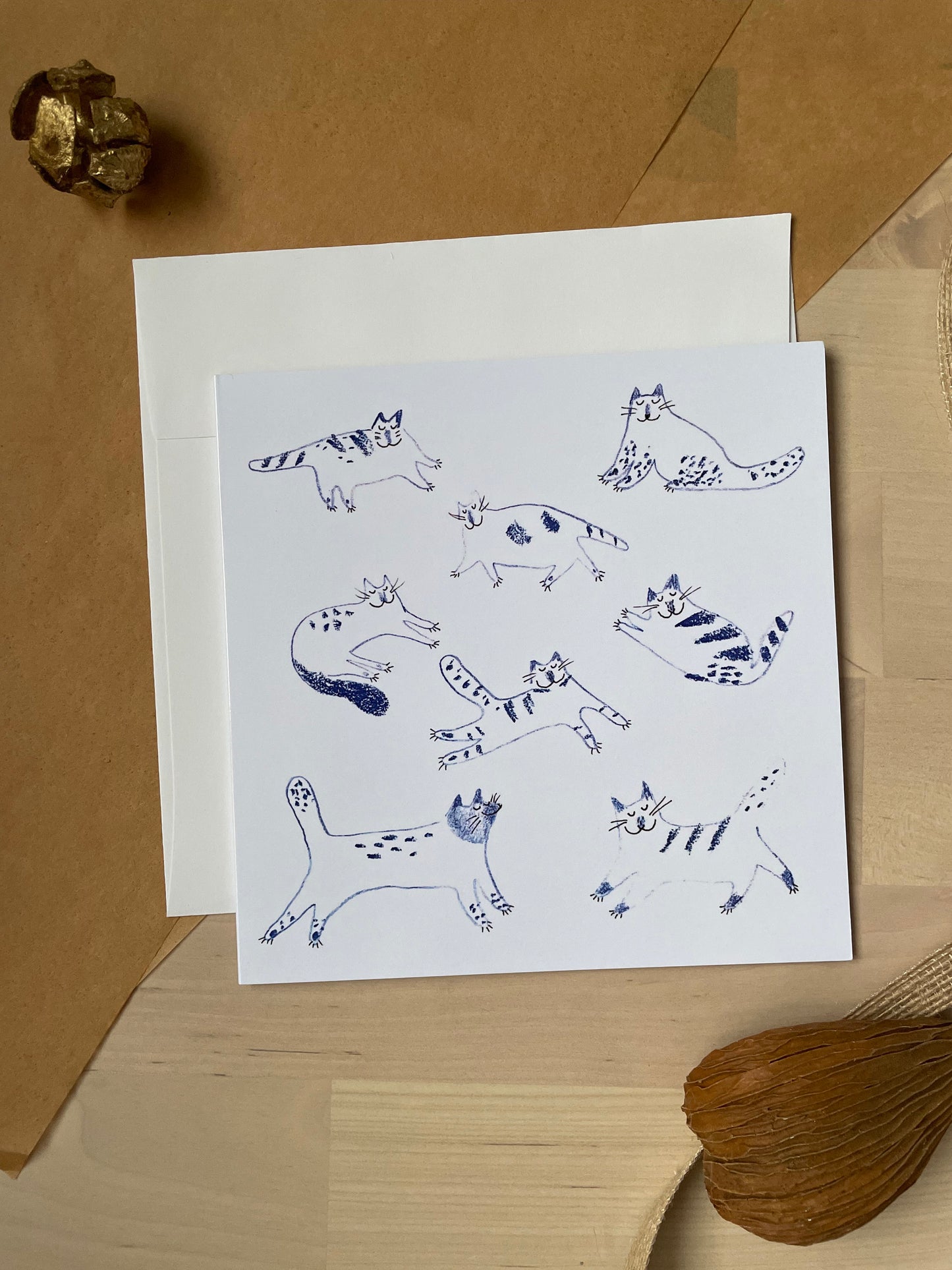 Blue cats: Greeting card